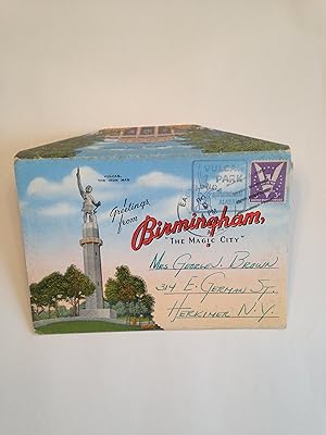 Birmingham Alabama The Magic City 1940's Souvenir Postcard Mailer