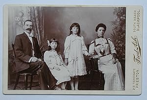 Cabinet Photograph: A Lovely Studio Portrait of a Mother, Father & Two Daughters.