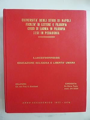 Università degli Studi di Napoli, Facoltà di Lettere e Filosofia, Corso di Laurea in Filosofia Te...