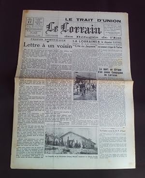 Le trait d'union des réfugiés de l'Est - Le lorrain - N°32 27 Septembre 1941