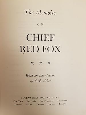 Memoirs of Chief Red Fox