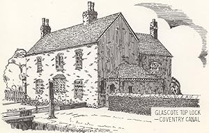 Glascote Top Lock Coventry Canal Sketch Painting Postcard