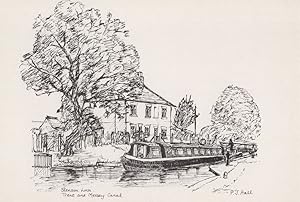 Stenson Lock Trent & Mersey Canal Sketch Painting Postcard