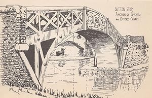 Sutton Stop Coventry Junction Oxford Canal 1970s Drawing Postcard