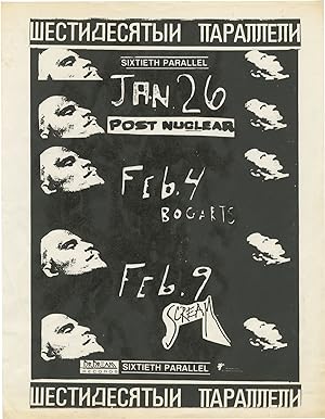 Original flyer for three shows by Sixtieth Parallel, 1989