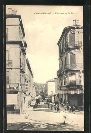 Carte postale Clermont-l`Hérault, L`Avenue de la Gare, Rue de la Gare