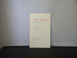 Perdix Press - Prospectus for Maria Manent Eight catalonian Poems Translated by John Adlard