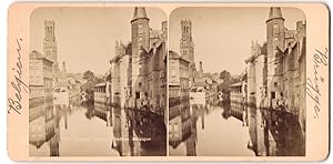 Stereo-Fotografie Fotograf unbekannt, Ansicht Bruges, Canal et Belfort