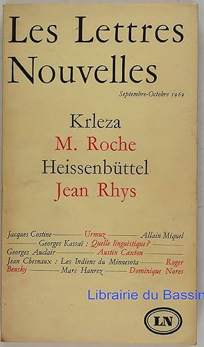 Les Lettres Nouvelles Septembre-Octobre 1969 Krleza M. Roche Heissenbüttel Jean Rhys