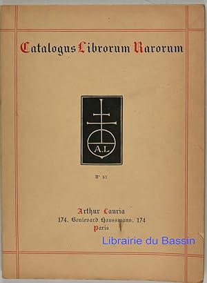 Catalogus Librorum Rarorum Incunables et livres rares
