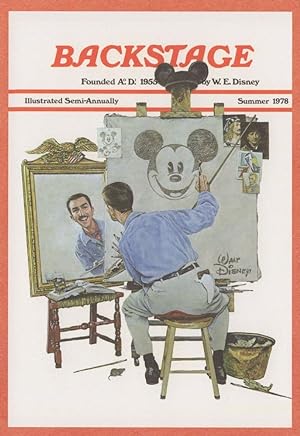 Walt Disney Self Portrait 1978 Backstage Magazine Cover Postcard
