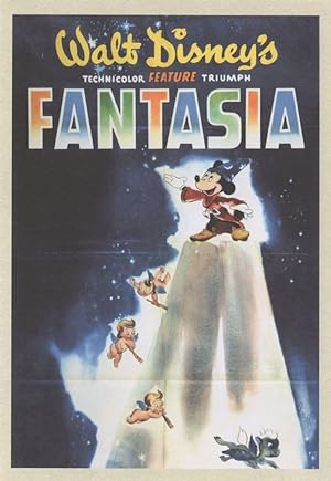 Walt Disney Fantasia Mickey Mouse WW2 Movie Poster Film Postcard