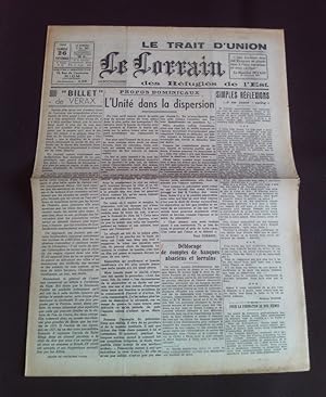 Le trait d'union des réfugiés de l'Est - Le lorrain - N°84 26 Septembre 1942