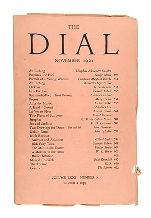 The Dial, November 1921, Volume LXXI Number 5 [containing the drawing "Rain-in-the-Face" by an un...