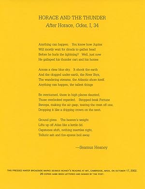 Horace and the Thunder: After Horace, Odes, I, 34