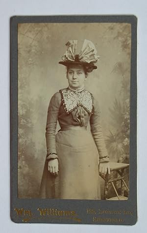 Carte De Visite Photographs. A Portrait of a Young Lady in a Fine Dress & Hat.