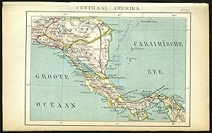 Antique Map-CENTRAL AMERICA-PANAMA-HONDURAS-NICARAGUA-Jacob Kuyper-1880