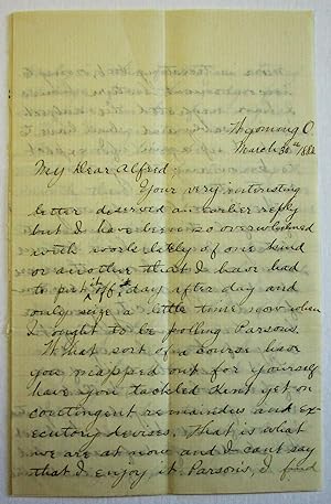 AUTOGRAPH LETTER SIGNED TO "MY DEAR ALFRED," HIS PRINCETON CLASSMATE, VIVIDLY DESCRIBING MURDERS,...
