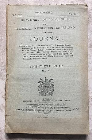 Department of Agriculture and Technical Instruction for Ireland. Journal Vol. XX. No.3