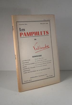 Les Pamphlets de Valdombre. Quatrième série. Nos. 8-9-10. Janvier Février Mars 1941