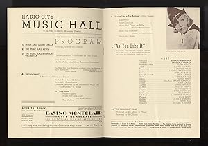 Radio City Music Hall Program for showings of films featuring Laurence Olivier (1907-1989), Elisa...