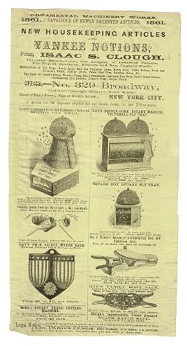 Collection of ephemera advertising inventions and products by Isaac S. Clough