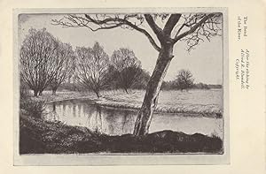Alfred Blundell The Bend Of The River Antique Painting Postcard