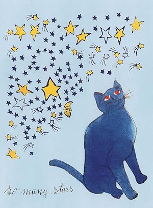 Andy Warhol So Many Stars Blue Cat Painting Postcard