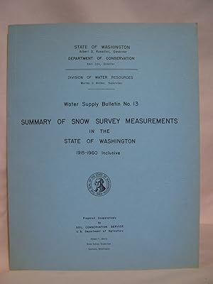 SUMMARY OF SNOW SURVEY MEASUREMENTS IN THE STATE OF WASHINGTON, 1915-1960 INCLUSIVE; WATER SUPPLY...