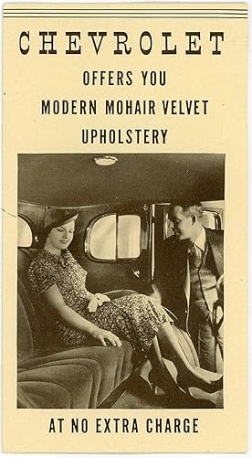 Promotional Brochure - Chevrolet Offers you Modern Mohair Velvet Upholstery - At No Extra Charge