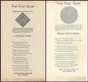 Two (2) Leaflet Promotional Eye Charts Presented by Rochester NY Optician