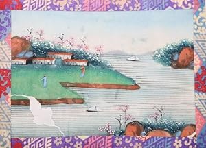 Album of a Dozen Chinese Watercolors on Pith Paper, with a miscellany of subjects