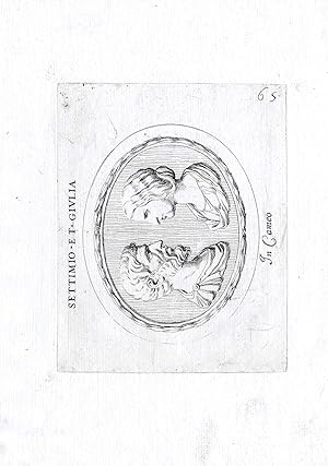 Rare Antique Print-SEPTIMIUS SEVERUS-JULIA DOMNA-Pl. 65-Agostini-Battista-1657