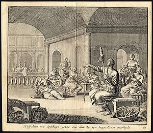 Antique Print-HESYCHIUS-CAPTURE-MILITARY-Pl. 51-Luyken-1740