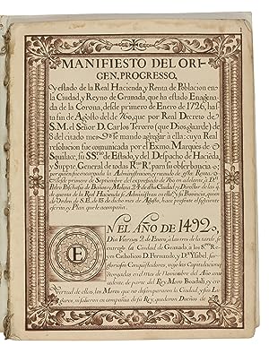 Manifiesto del origen, progreso, y estado de la real hacienda y renta de poblacion en la ciudad, ...