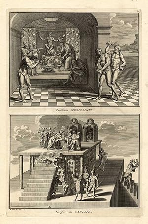 Antique Print-MEXICO-ALTAR-SACRIFICE-Picart-1727