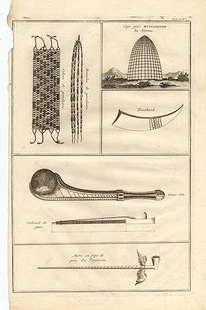 Antique Print-PIPE-INDIAN-TOMAHAWK-USA-Picart-1727