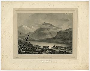 Antique Print-LAKE-THUN-SWITZERLAND-Van Assche-Lauters-ca. 1860