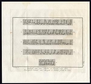 Antique Print-ARAB WRITING-INSCRIPTION-MOSQUE-TAIZ-THOBAD-Niebuhr-De Huyser-1774