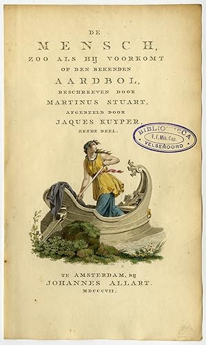 Antique Print-ROWBOAT-FEMALE-CLASSICAL-OAR-SHORE-Kuyper-Portman-1807