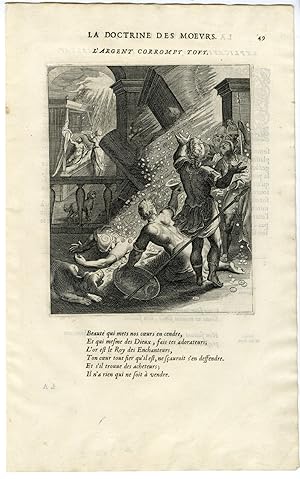 Antique Print-MONEY-CORRUPTS-COIN AVALANCHE-SOLDIERS-van Veen-Daret-1646
