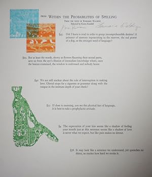 From Within The Probabilities of Spelling (Signed Poetry Broadside)