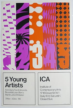 5 Young Artists. Ann Clark, Tom Edmunds, Bruce McLean,Barry Martin, John Whitaker. 3 Nove-3 Dec '66