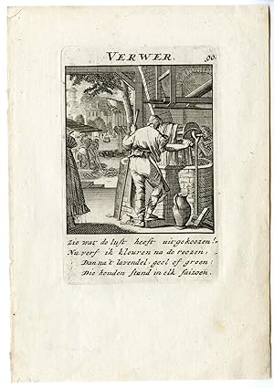 Antique Print-PROFESSION-VERWER-PAINTER-Luiken-Clara-c.1700