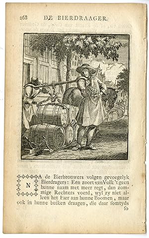 Antique Print-PROFESSION-BIERDRAAGER-BEER CARRIER-Luiken-Clara-c.1700