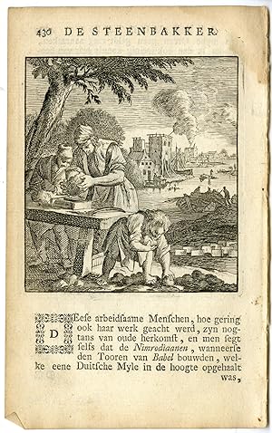 Antique Print-PROFESSION-STEENBAKKER-BRICK MAKER-Luiken-Clara-c.1700