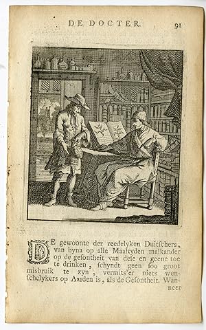 Antique Print-PROFESSION-DE DOCTER-DOCTOR-Luiken-Clara-c.1700