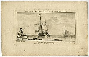 6 Antique Prints-COASTAL VIEWS-MARINE-BOAT-SHIP-BREST-Ozanne-1780