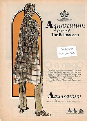 Aquascutum the Balmacaan - Original Advertisement from 1972