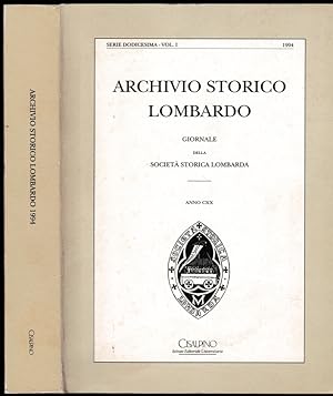 Archivio storico lombardo. Anno CXX (1994)